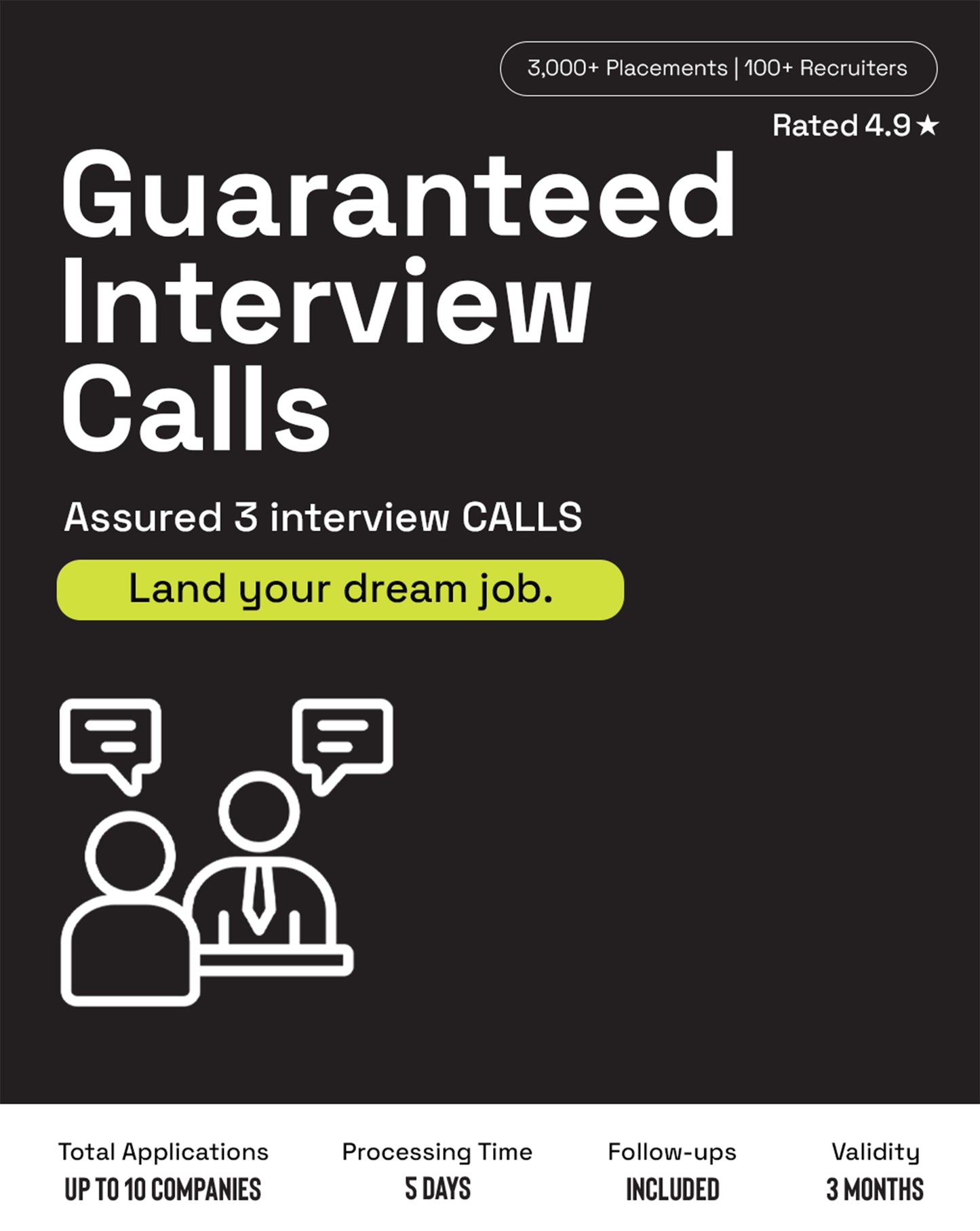 Get guaranteed interview opportunities and job placements to secure your ideal role quickly