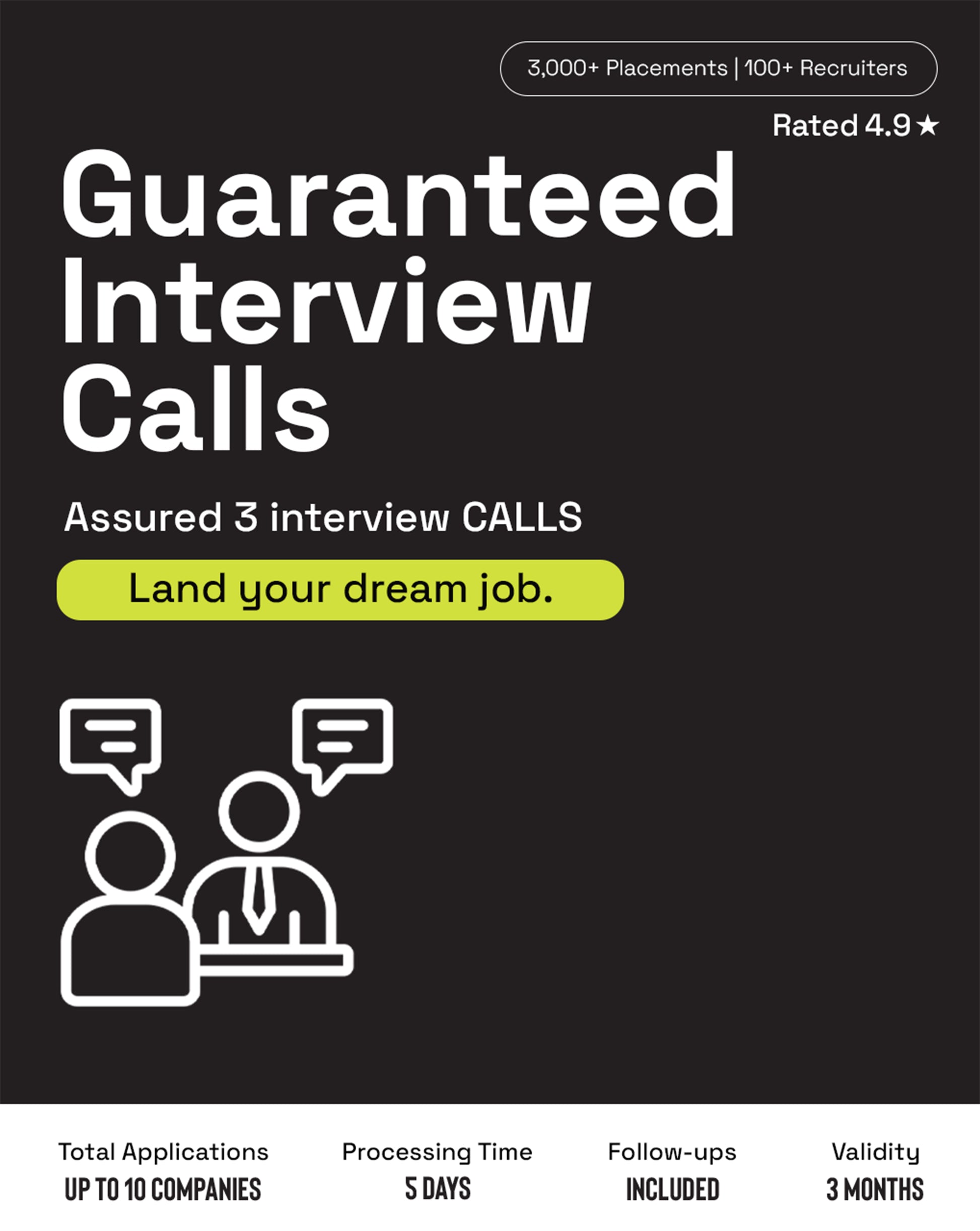 Get guaranteed interview opportunities and job placements to secure your ideal role quickly