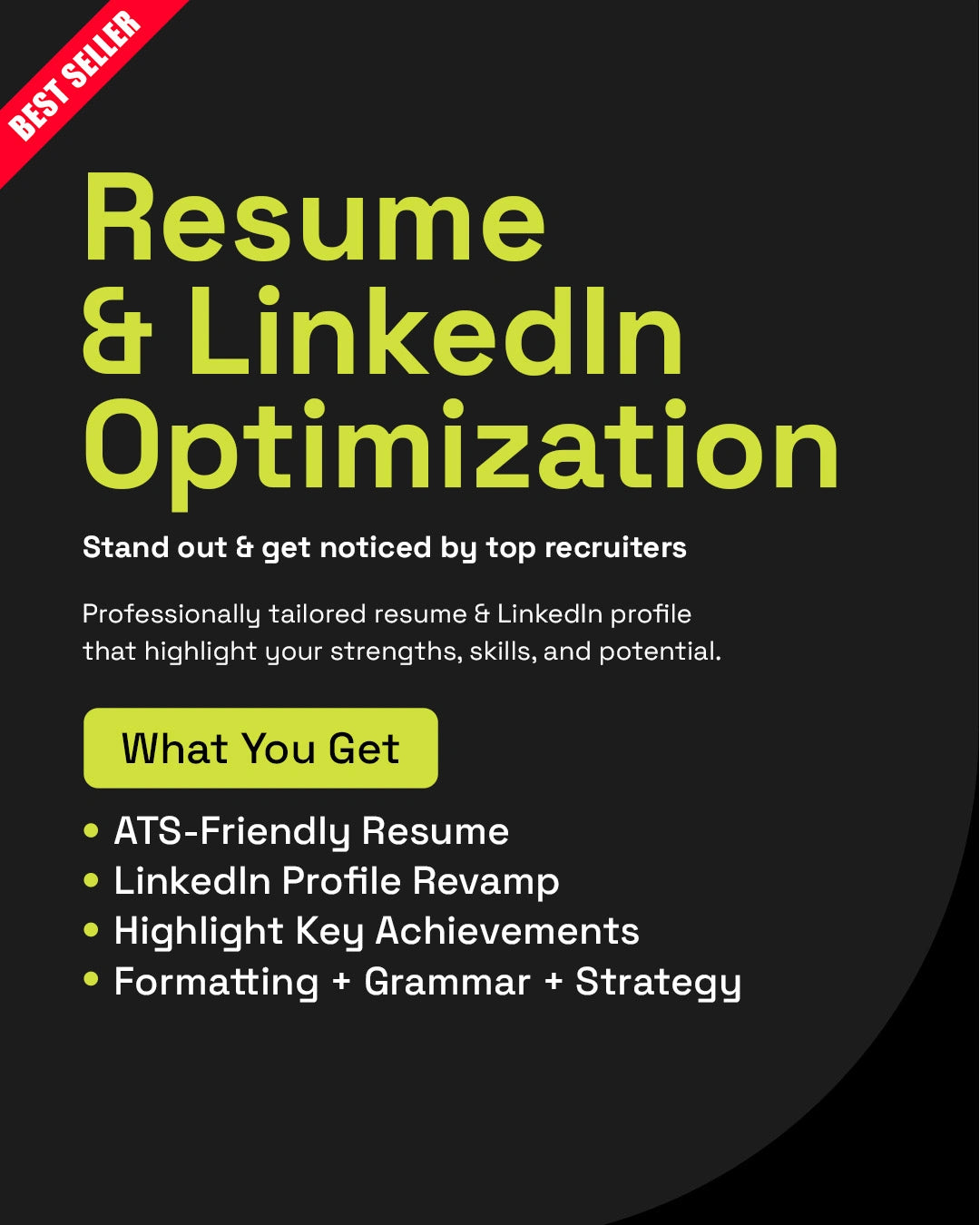 Resume & LinkedIn Optimization for better job opportunities. Stand out to recruiters. Enhance your online presence.